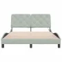 Light gray velvet bed frame with LED lights 120x200 cm by vidaXL, Beds and slatted bases - Ref: Foro24-3213843, Price: 177,05...