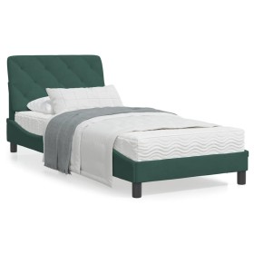 Estructura cama con luces LED terciopelo verde oscuro 90x200 cm de vidaXL, Camas y somieres - Ref: Foro24-3213834, Precio: 14...