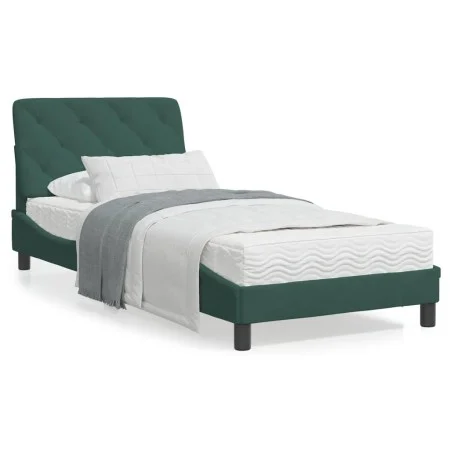 Estructura cama con luces LED terciopelo verde oscuro 90x200 cm de vidaXL, Camas y somieres - Ref: Foro24-3213834, Precio: 15...