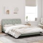 Light gray velvet bed frame with LED lights 140x200 cm by vidaXL, Beds and slatted bases - Ref: Foro24-3213855, Price: 196,18...