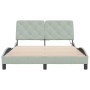 Light gray velvet bed frame with LED lights 140x200 cm by vidaXL, Beds and slatted bases - Ref: Foro24-3213855, Price: 196,18...