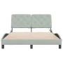 Light gray velvet bed frame with LED lights 140x200 cm by vidaXL, Beds and slatted bases - Ref: Foro24-3213855, Price: 196,95...