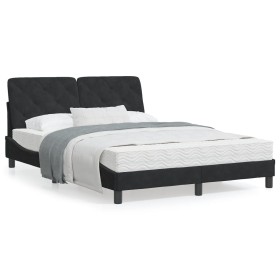 Black velvet bed frame with LED lights 140x200 cm by vidaXL, Beds and slatted bases - Ref: Foro24-3213857, Price: 199,83 €, D...