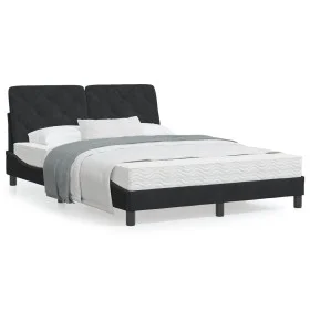 Black velvet bed frame with LED lights 140x200 cm by vidaXL, Beds and slatted bases - Ref: Foro24-3213857, Price: 204,38 €, D...