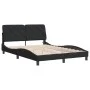 Estructura de cama con luces LED terciopelo negro 140x200 cm de vidaXL, Camas y somieres - Ref: Foro24-3213857, Precio: 204,1...