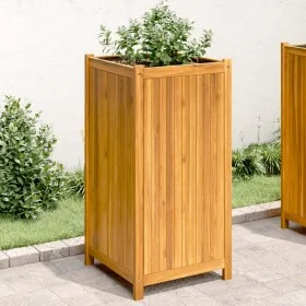 Pflanzgefäß mit Verkleidung aus massivem Akazienholz, 50 x 50 x 100 cm von vidaXL, Töpfe und Pflanzgefäße - Ref: Foro24-36644...