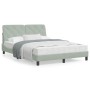 Cama con colchón terciopelo gris claro 120x200 cm de vidaXL, Camas y somieres - Ref: Foro24-3208646, Precio: 343,60 €, Descue...