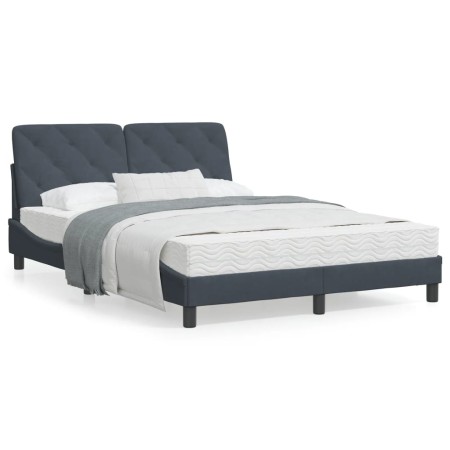 Cama con colchón terciopelo gris oscuro 140x200 cm de vidaXL, Camas y somieres - Ref: Foro24-3208659, Precio: 386,45 €, Descu...