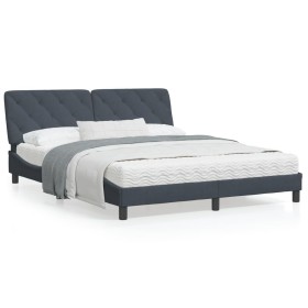 Bett mit dunkelgrauer Samtmatratze 160x200 cm von vidaXL, Betten und Lattenroste - Ref: Foro24-3208665, Preis: 448,72 €, Raba...