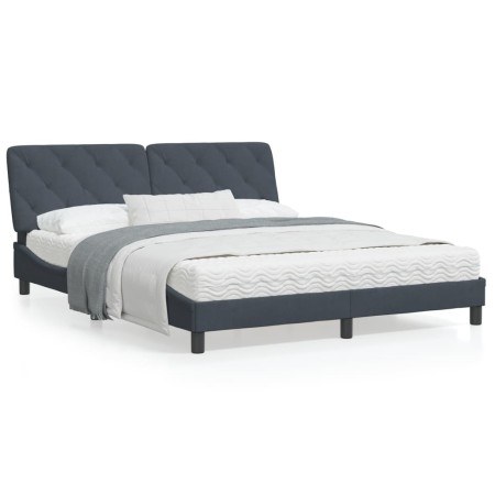 Bett mit dunkelgrauer Samtmatratze 160x200 cm von vidaXL, Betten und Lattenroste - Ref: Foro24-3208665, Preis: 450,40 €, Raba...