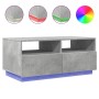 Couchtisch mit LED-Leuchten betongrau 90x49x40 cm von vidaXL, Couchtisch - Ref: Foro24-839836, Preis: 80,38 €, Rabatt: %