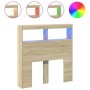 Bed headboard with LED Sonoma oak 100x17x102 cm by vidaXL, Headboards and footboards - Ref: Foro24-839184, Price: 58,65 €, Di...