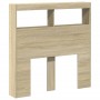 Bettkopfteil mit LED Sonoma-Eiche 100x17x102 cm von vidaXL, Kopf- und Fußteile - Ref: Foro24-839184, Preis: 60,54 €, Rabatt: %