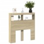 Bettkopfteil mit LED Sonoma-Eiche 100x17x102 cm von vidaXL, Kopf- und Fußteile - Ref: Foro24-839184, Preis: 60,54 €, Rabatt: %