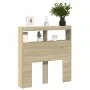 Bettkopfteil mit LED Sonoma-Eiche 100x17x102 cm von vidaXL, Kopf- und Fußteile - Ref: Foro24-839184, Preis: 63,50 €, Rabatt: %