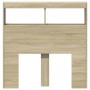 Bed headboard with LED Sonoma oak 100x17x102 cm by vidaXL, Headboards and footboards - Ref: Foro24-839184, Price: 58,65 €, Di...