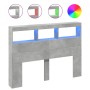 Concrete gray bed headboard with LED light 140x17x102 cm by vidaXL, Headboards and footboards - Ref: Foro24-839199, Price: 80...