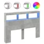 Concrete gray bed headboard with LED light 140x17x102 cm by vidaXL, Headboards and footboards - Ref: Foro24-839199, Price: 79...