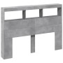Concrete gray bed headboard with LED light 140x17x102 cm by vidaXL, Headboards and footboards - Ref: Foro24-839199, Price: 80...