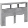 Concrete gray bed headboard with LED light 140x17x102 cm by vidaXL, Headboards and footboards - Ref: Foro24-839199, Price: 79...