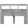 Concrete gray bed headboard with LED light 140x17x102 cm by vidaXL, Headboards and footboards - Ref: Foro24-839199, Price: 79...