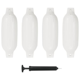 Parachoques para barco 4 unidades PVC blanco 41x11,5 cm