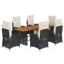 7-teiliges Garten-Essset und schwarze Kissen aus synthetischem Rattan von vidaXL, Gartensets - Ref: Foro24-3213366, Preis: 85...
