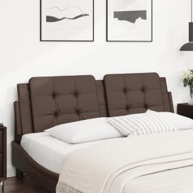 Cabecero de cama acolchado cuero sintético marrón 160 cm de vidaXL, Cabeceros y pies de cama - Ref: Foro24-374868, Precio: 44...