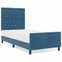 Estructura de cama Azul oscuro 90 x 200 cm Terciopelo