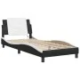 Bed frame with LED synthetic leather black white 90x200 cm by vidaXL, Beds and slatted bases - Ref: Foro24-3214087, Price: 14...