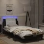 Bed frame with LED synthetic leather black white 90x200 cm by vidaXL, Beds and slatted bases - Ref: Foro24-3214087, Price: 14...