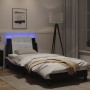 Bettgestell mit LED Kunstleder schwarz weiß 90x200 cm von vidaXL, Betten und Lattenroste - Ref: Foro24-3214087, Preis: 142,76...