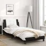 Bed frame with LED synthetic leather black white 90x200 cm by vidaXL, Beds and slatted bases - Ref: Foro24-3214087, Price: 14...