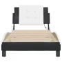 Bed frame with LED synthetic leather black white 90x200 cm by vidaXL, Beds and slatted bases - Ref: Foro24-3214087, Price: 14...