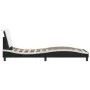 Bed frame with LED synthetic leather black white 90x200 cm by vidaXL, Beds and slatted bases - Ref: Foro24-3214087, Price: 14...
