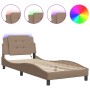 Bettgestell mit LED-Cappuccino-Kunstleder 100x200 cm von vidaXL, Betten und Lattenroste - Ref: Foro24-3214093, Preis: 141,39 ...