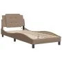 Bed frame with LED cappuccino synthetic leather 100x200 cm by vidaXL, Beds and slatted bases - Ref: Foro24-3214093, Price: 13...