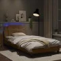 Bed frame with LED cappuccino synthetic leather 100x200 cm by vidaXL, Beds and slatted bases - Ref: Foro24-3214093, Price: 13...