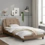 Bed frame with LED cappuccino synthetic leather 100x200 cm by vidaXL, Beds and slatted bases - Ref: Foro24-3214093, Price: 13...