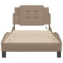 Bed frame with LED cappuccino synthetic leather 100x200 cm by vidaXL, Beds and slatted bases - Ref: Foro24-3214093, Price: 14...