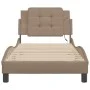Bed frame with LED cappuccino synthetic leather 100x200 cm by vidaXL, Beds and slatted bases - Ref: Foro24-3214093, Price: 13...