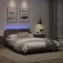 Bed frame with LED lights brown synthetic leather 120x200 cm by vidaXL, Beds and slatted bases - Ref: Foro24-3214098, Price: ...