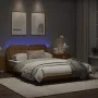 Bed frame with LED cappuccino synthetic leather 120x200 cm by vidaXL, Beds and slatted bases - Ref: Foro24-3214100, Price: 21...