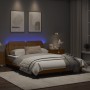 Estructura de cama con LED cuero sintético capuchino 120x200 cm de vidaXL, Camas y somieres - Ref: Foro24-3214100, Precio: 18...