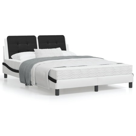 Bettgestell mit LED schwarz-weißem Kunstleder 120x200 cm von vidaXL, Betten und Lattenroste - Ref: Foro24-3214102, Preis: 183...