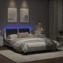 Bed frame with LED black white synthetic leather 120x200 cm by vidaXL, Beds and slatted bases - Ref: Foro24-3214102, Price: 1...