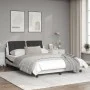 Bed frame with LED black white synthetic leather 120x200 cm by vidaXL, Beds and slatted bases - Ref: Foro24-3214102, Price: 1...