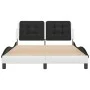 Bed frame with LED black white synthetic leather 120x200 cm by vidaXL, Beds and slatted bases - Ref: Foro24-3214102, Price: 1...