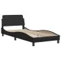 Bed frame with headboard black synthetic leather 80x200 cm by vidaXL, Beds and slatted bases - Ref: Foro24-3208142, Price: 12...