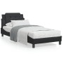 Bed frame with headboard black synthetic leather 90x200 cm by vidaXL, Beds and slatted bases - Ref: Foro24-3208156, Price: 13...